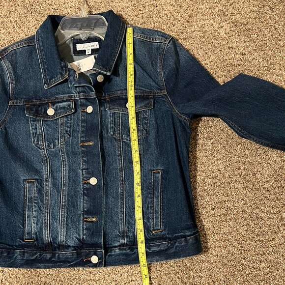 NWT Loft Denim Trucker Jacket in Authentic Dark Wash - Picture 7 of 7